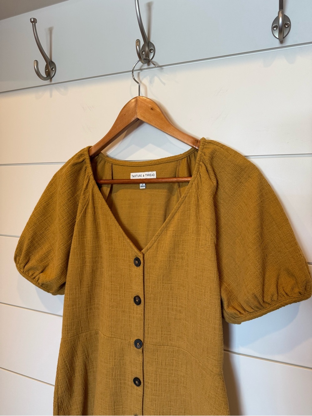 Madewell Texture & Thread Puff-Sleeve Dress Small - Picture 5 of 9
